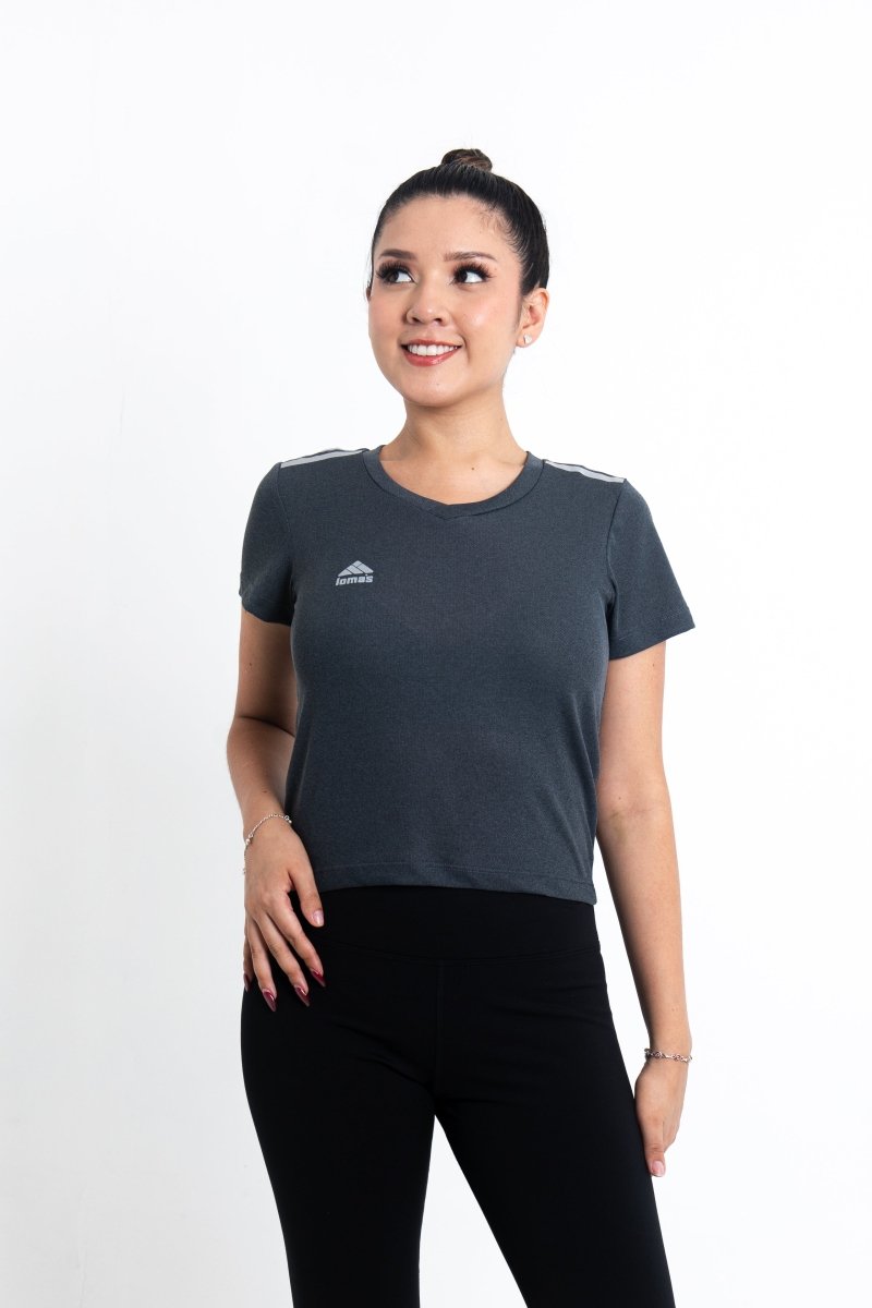 Polo Active Chic Plomo Oscuro Jaspeado - Dama - Lomas Sport