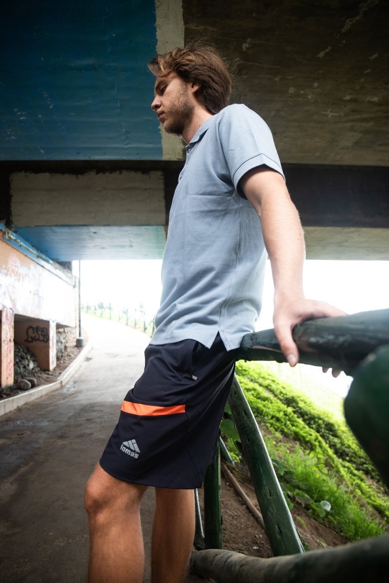 Short Lomas Active Flex Plomo oscuro c/ Naranja - Lomas Sport