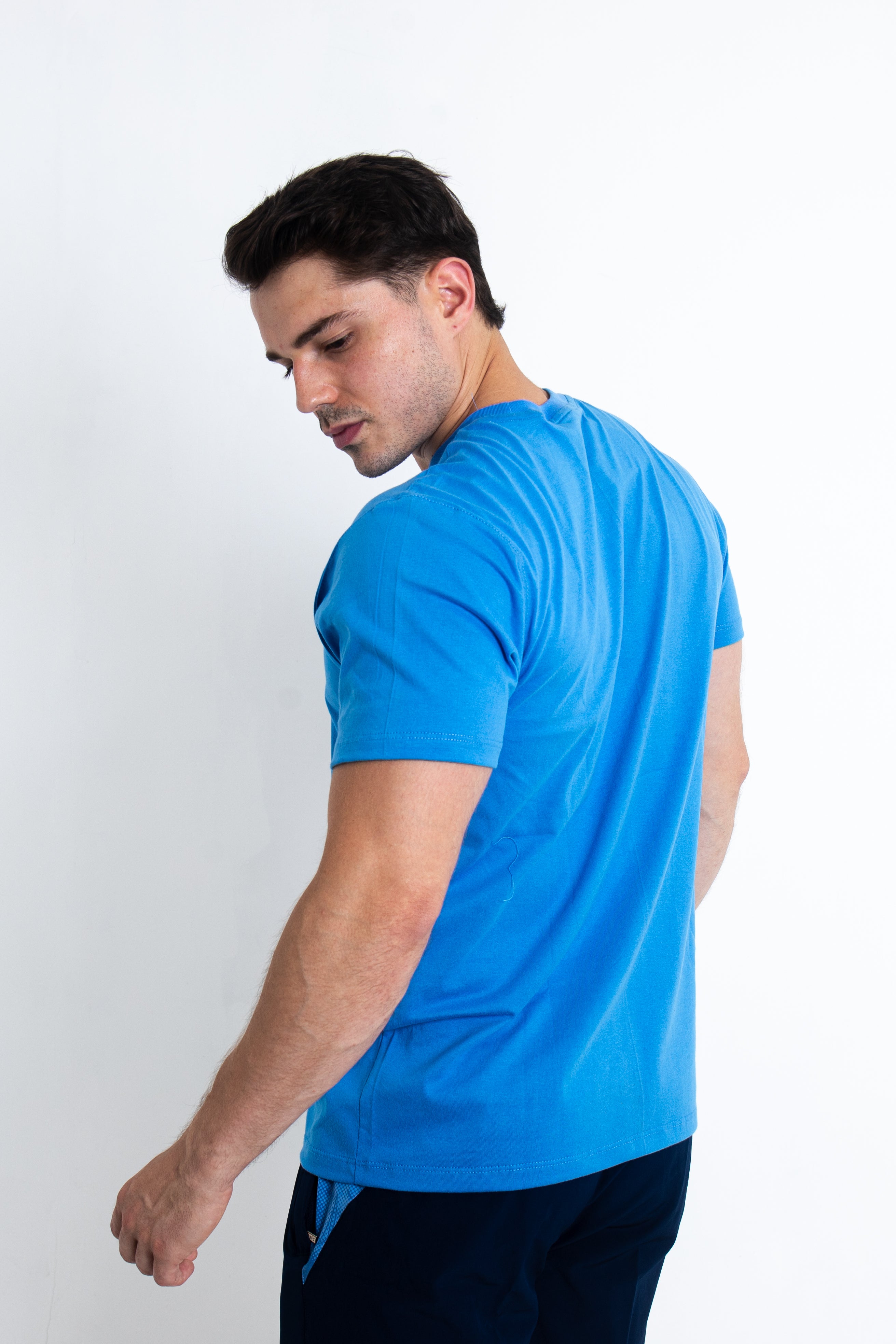 Polo Lomas Cuello redondo Celeste Cristal  - Varón