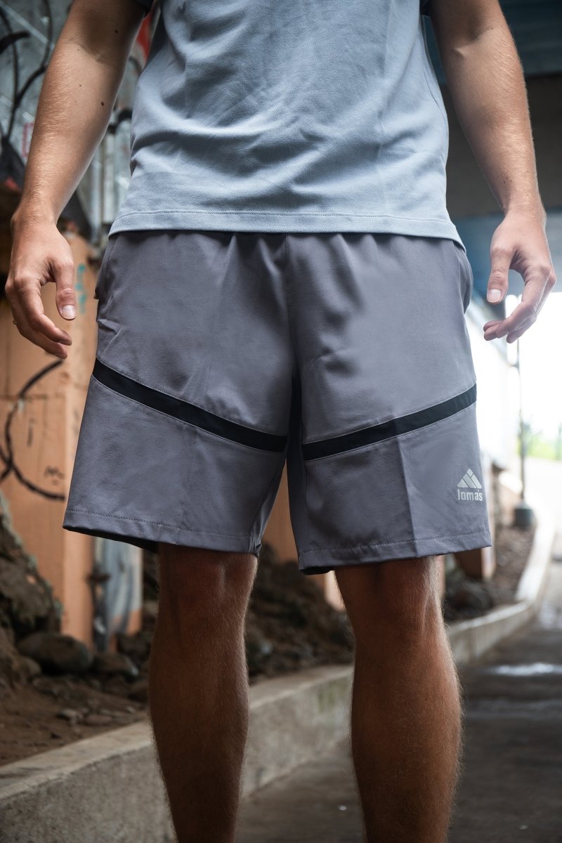 Short Lomas Active Flex Plata C/ Negro - Lomas Sport